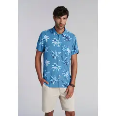 FEROUCH - Camisa Estampada Bristol Fj Azul