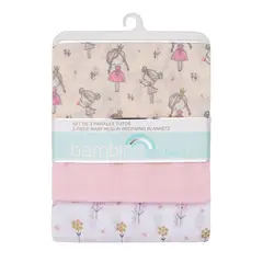 BAMBINO - Set 3 Pañales Tuto Beige Princesas Niña