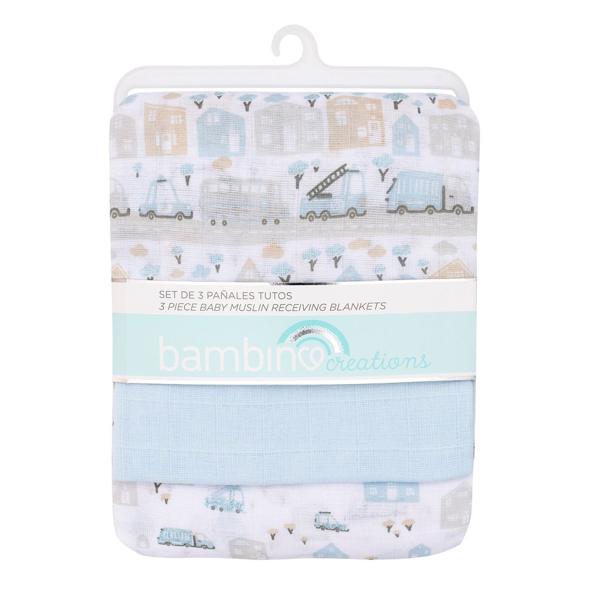 BAMBINO - Set 3 Pañales Tuto Celeste Transportes Niño