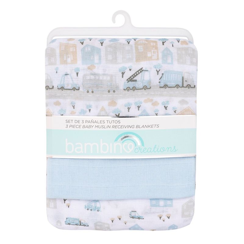 BAMBINO - Set 3 Pañales Tuto Celeste Transportes Niño