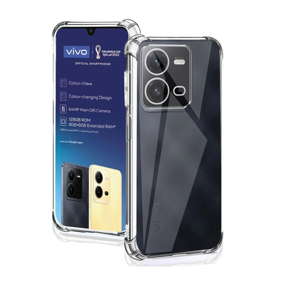 GENERICO - Carcasa Transparente Reforzada Para Vivo Y22 Y22 5g