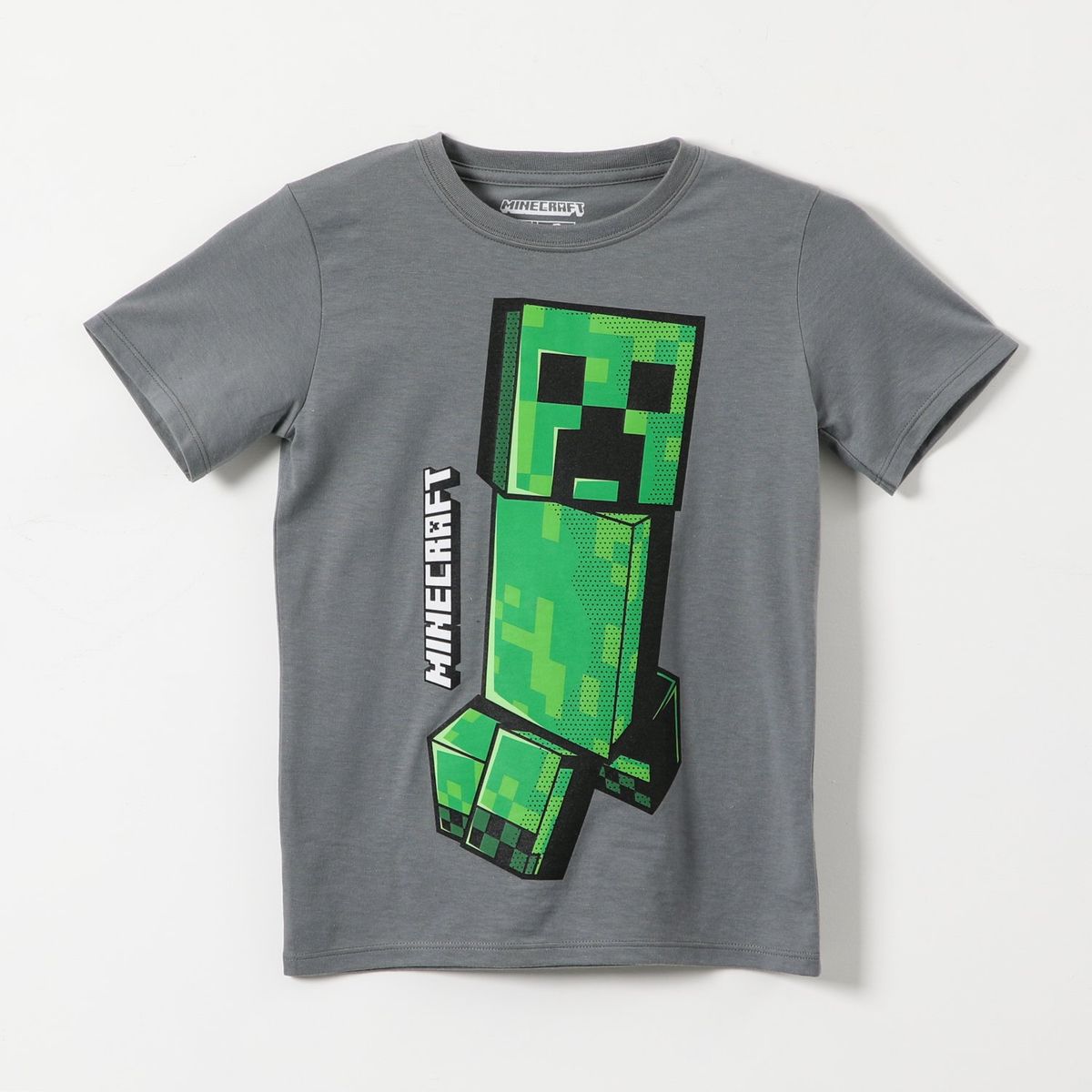 MINECRAFT - Polera Manga Corta Niño Gris Minecraft