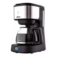 OSTER - Cafetera 8 Tazas Automática Negra Y Plateada
