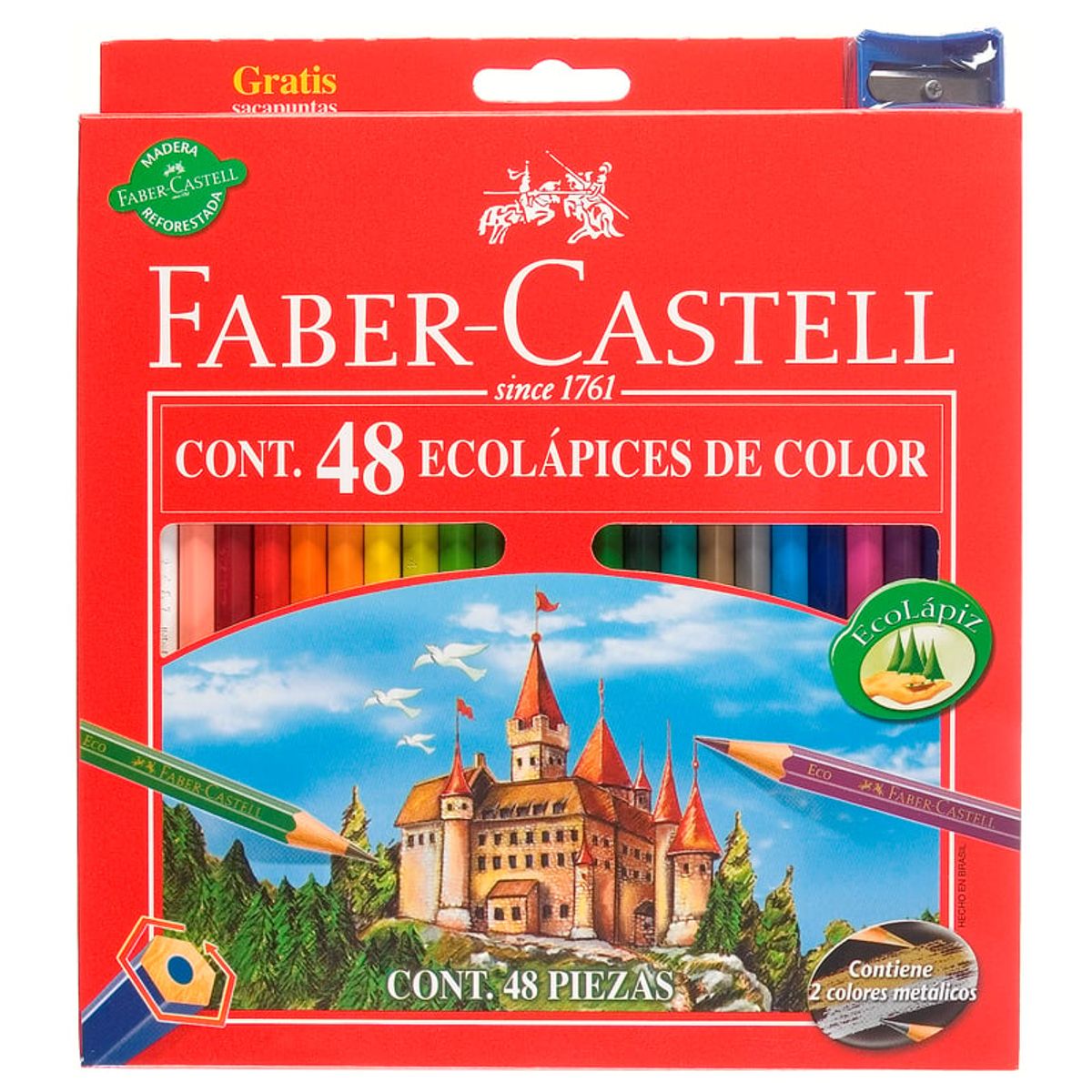 FABER-CASTELL - Eco Lápices De Color Faber-Castell x48 Colores + Sacapuntas