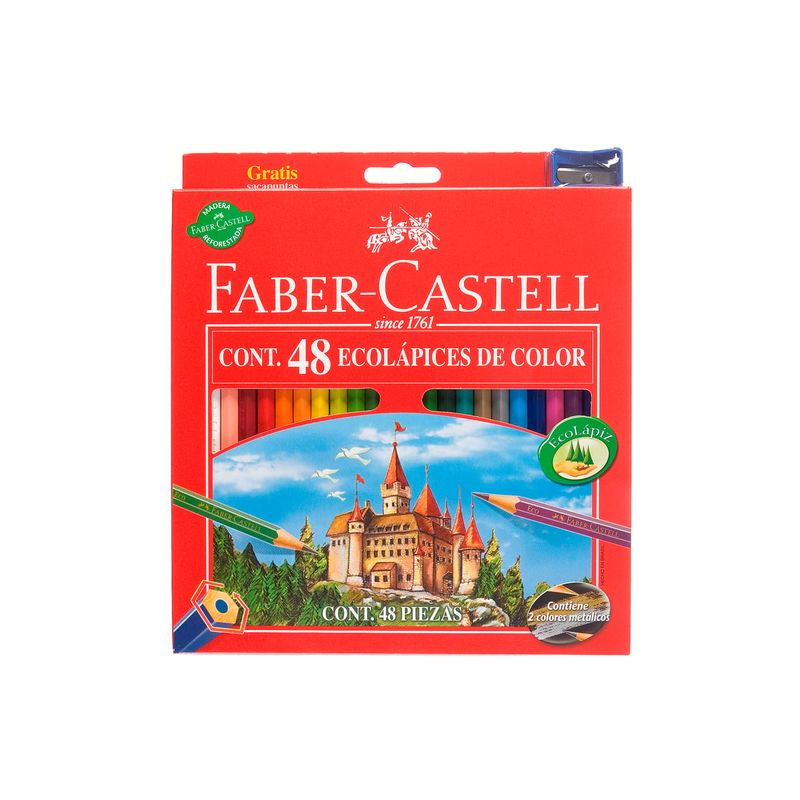 FABER-CASTELL - Eco Lápices De Color Faber-Castell x48 Colores + Sacapuntas