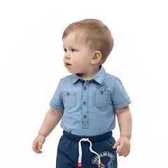 EXCEPTION - Camisa Body Mezclilla Liviana Bebé Niño