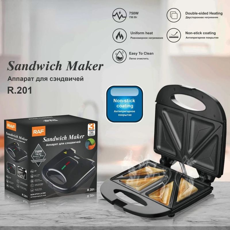 GENERICO - Maquina para Sandwish Panini Antiadherente R201