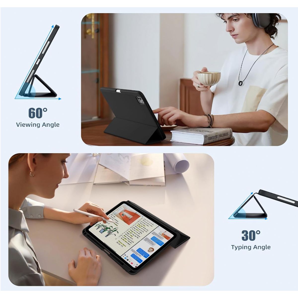 JOIGO - Funda Smart Cover Para iPad Pro 11 M4 2024 Con Ranura Lila