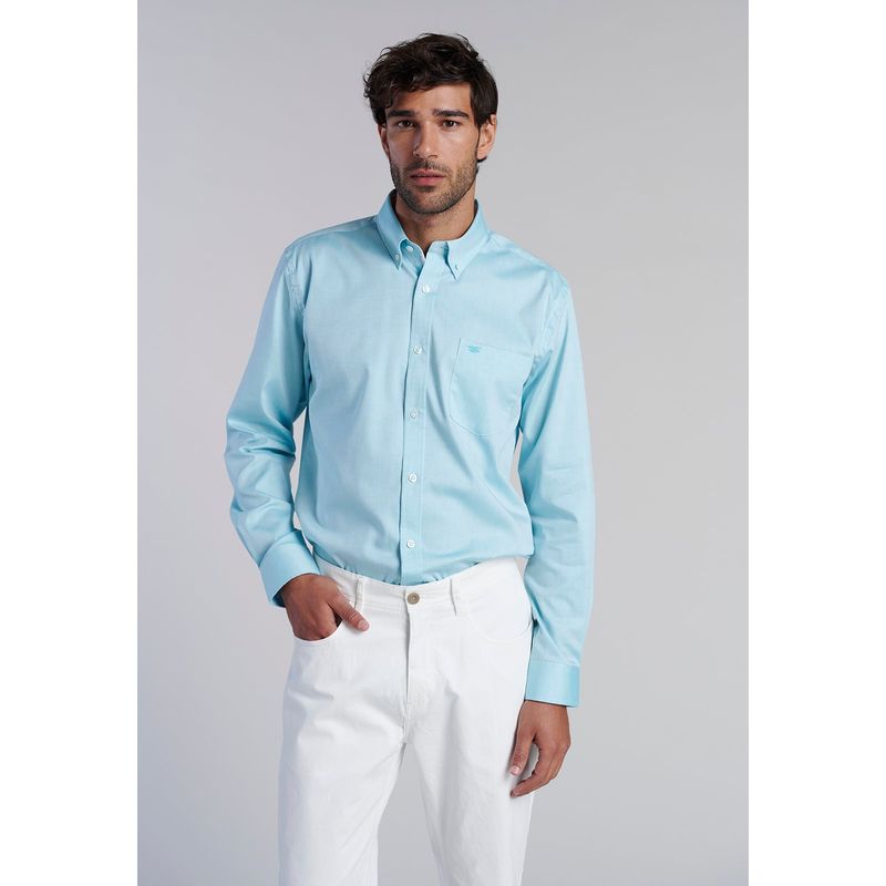 FEROUCH - Camisa Smart Casual Oxford Verde Ferouch