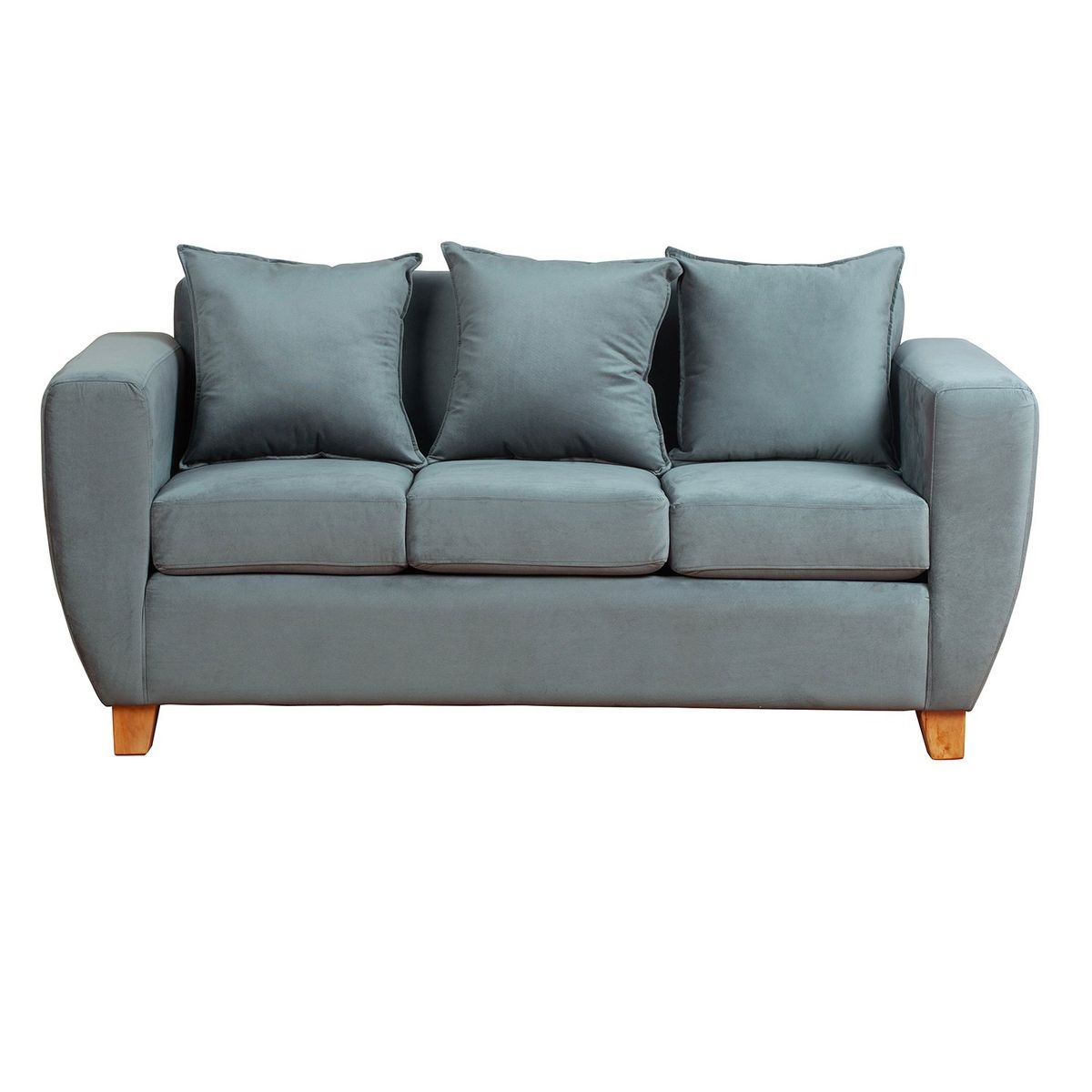 MUEBLES AMERICA - Sofa Florencia 3 Cuerpos Felpa Gris