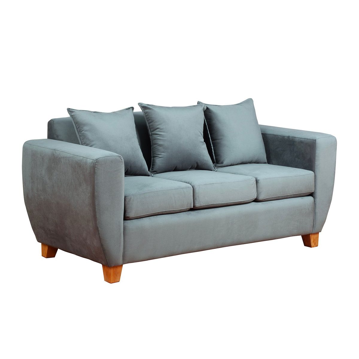 MUEBLES AMERICA - Sofa Florencia 3 Cuerpos Felpa Gris