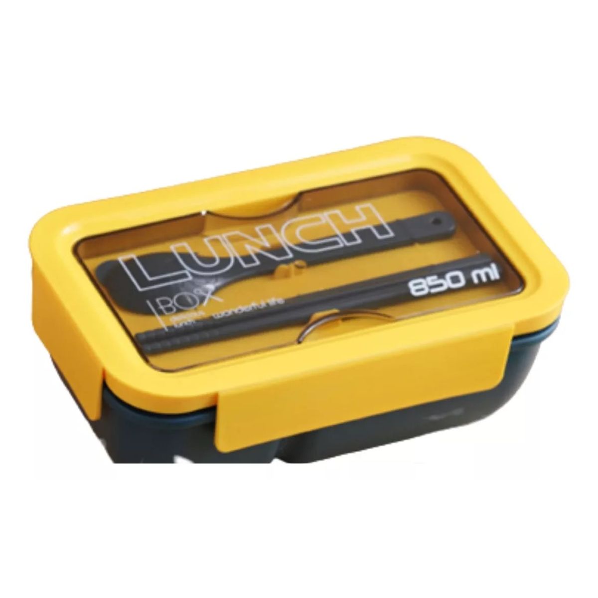 Lonchera C/Cuchara-Palitos Sushi 850 ML Color Amarillo, marca GENERICO - Foto Principal