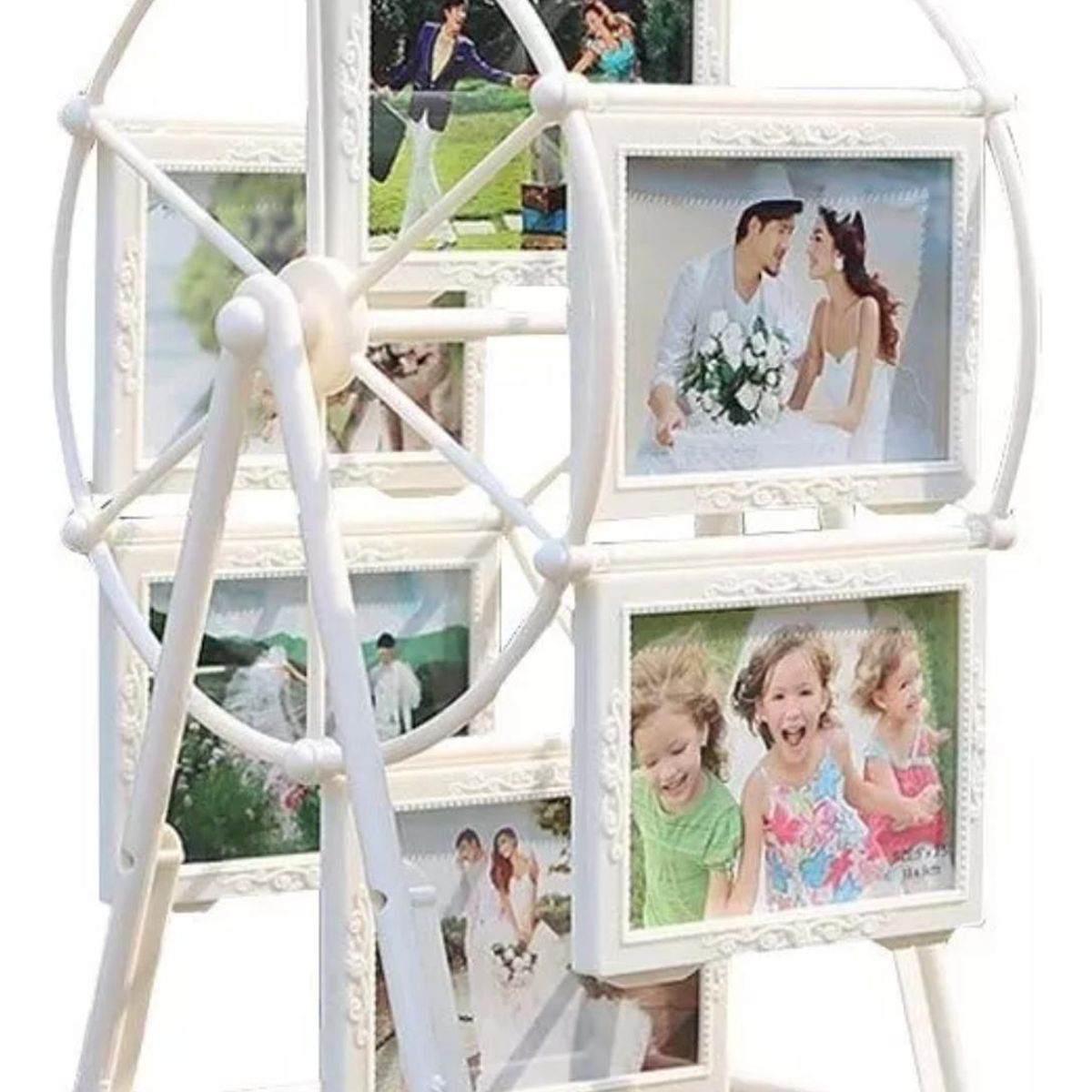 IMPORTCLICK - Porta Retrato Rueda Giratorio Para 12 Fotos Escritorio 15,5x17x33 CM