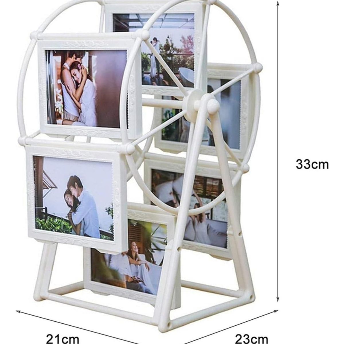 IMPORTCLICK - Porta Retrato Rueda Giratorio Para 12 Fotos Escritorio 15,5x17x33 CM