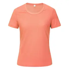 ANDESLAND OUTDOOR APPAREL - Polera Dry Fit Microperforado Manga Corta Sechurano Salmón Mujer_.