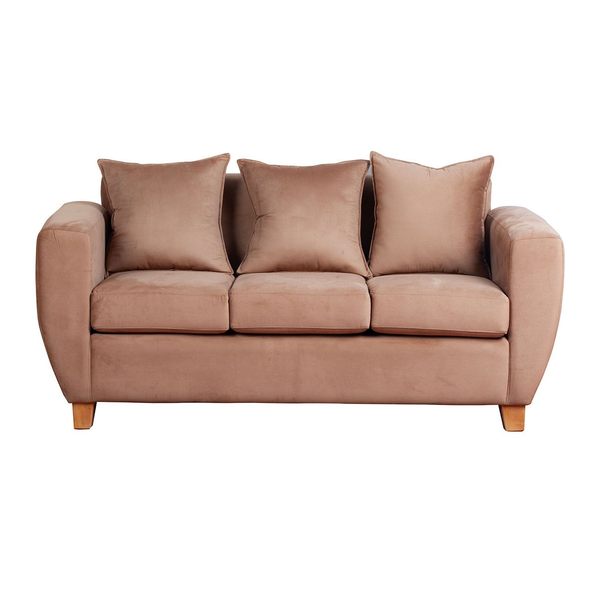 MUEBLES AMERICA - Sofa Florencia 3 Cuerpos Felpa Tostado