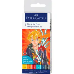 FABER-CASTELL - Marcador Pitt Artist Pen Manga Shônen x6 uds.