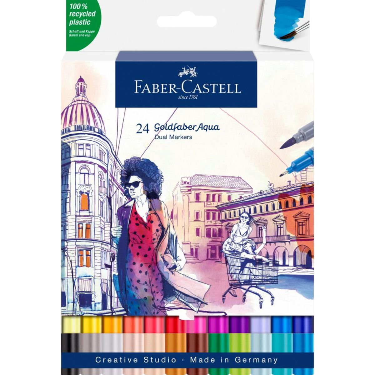 FABER-CASTELL - Marcador Dual Goldfaber Aqua Faber-Castell x24 Colores