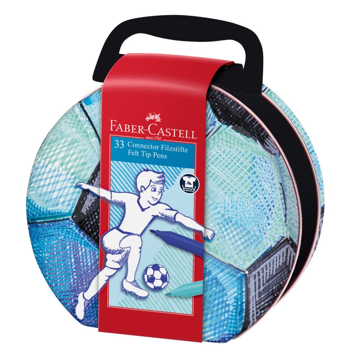 FABER-CASTELL - Marcadores Connector Fútbol Faber-Castell x33 Colores