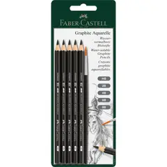 FABER-CASTELL - Lápiz Grafito Acuarelable x5 uds.