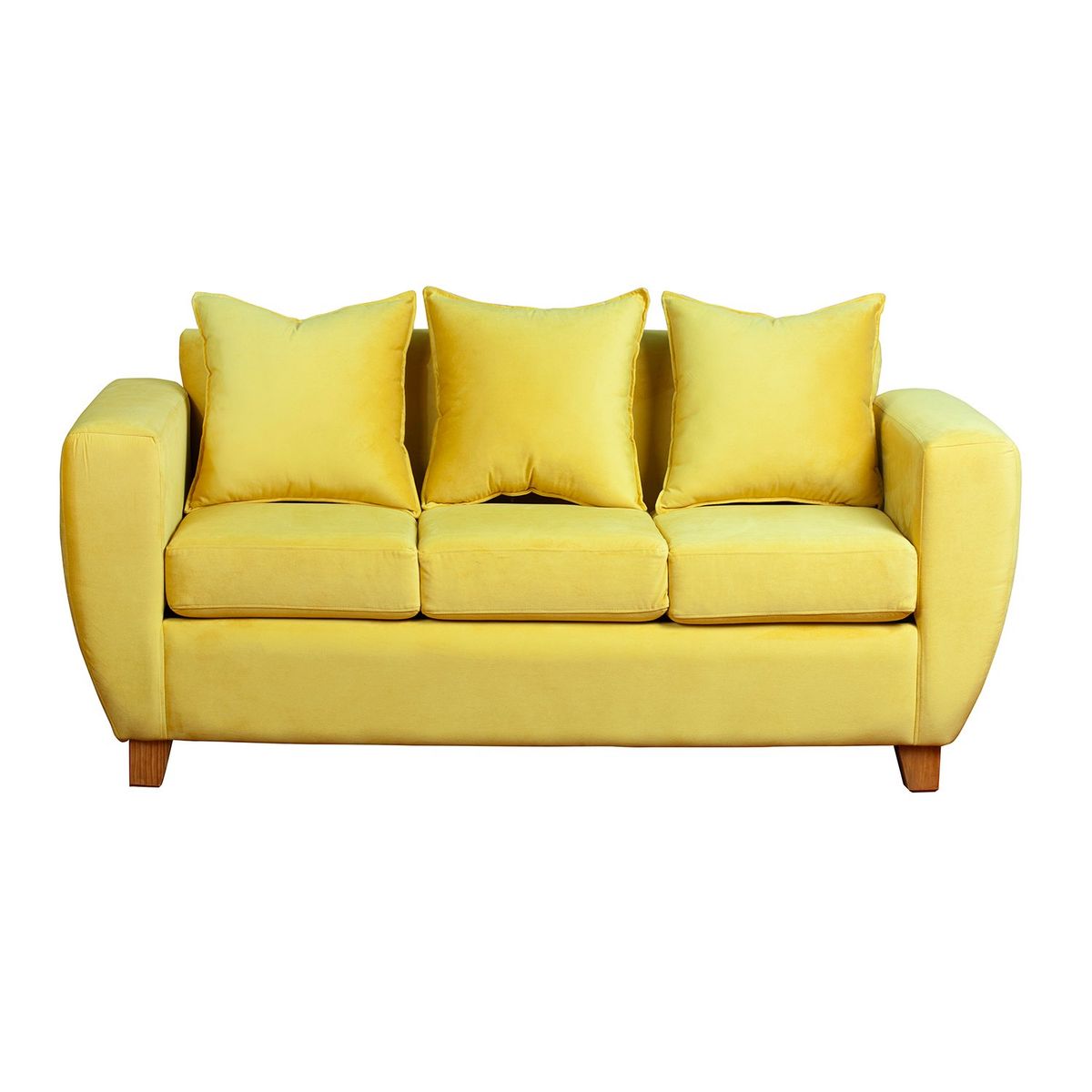 MUEBLES AMERICA - Sofa Florencia 3 Cuerpos Felpa Amarillo