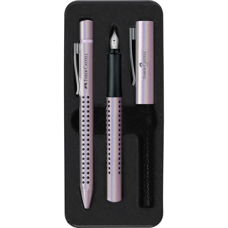 FABER-CASTELL - Pluma + Bolígrafo Grip Edition Faber-Castell Glam Pearl