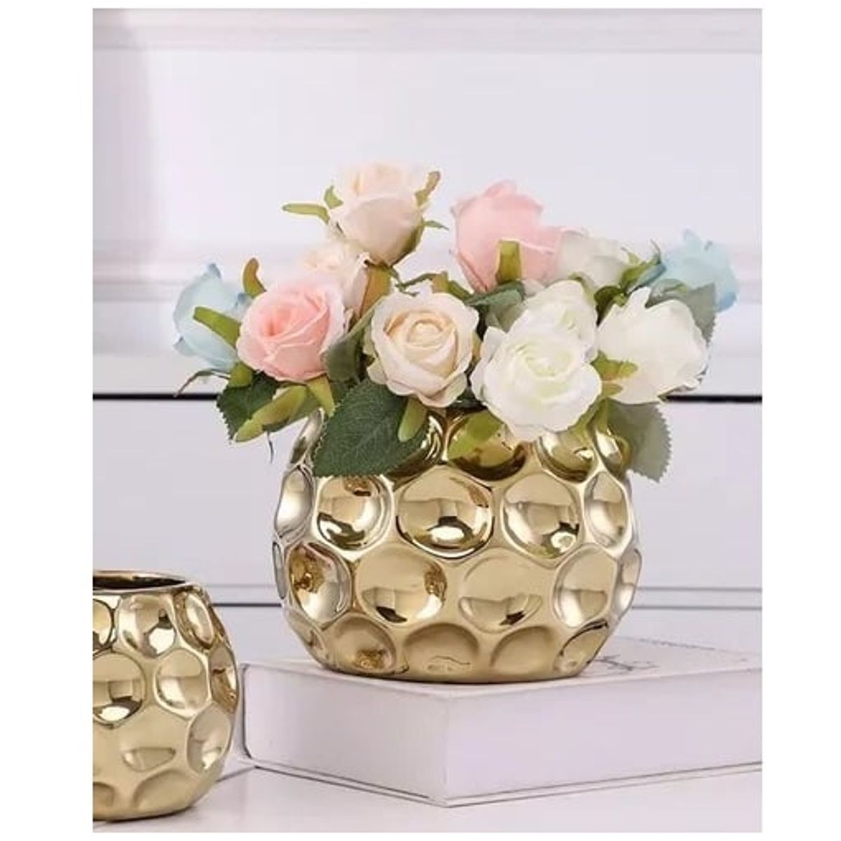 GENERICO - Florero Dorado Deco Hogar Redondo