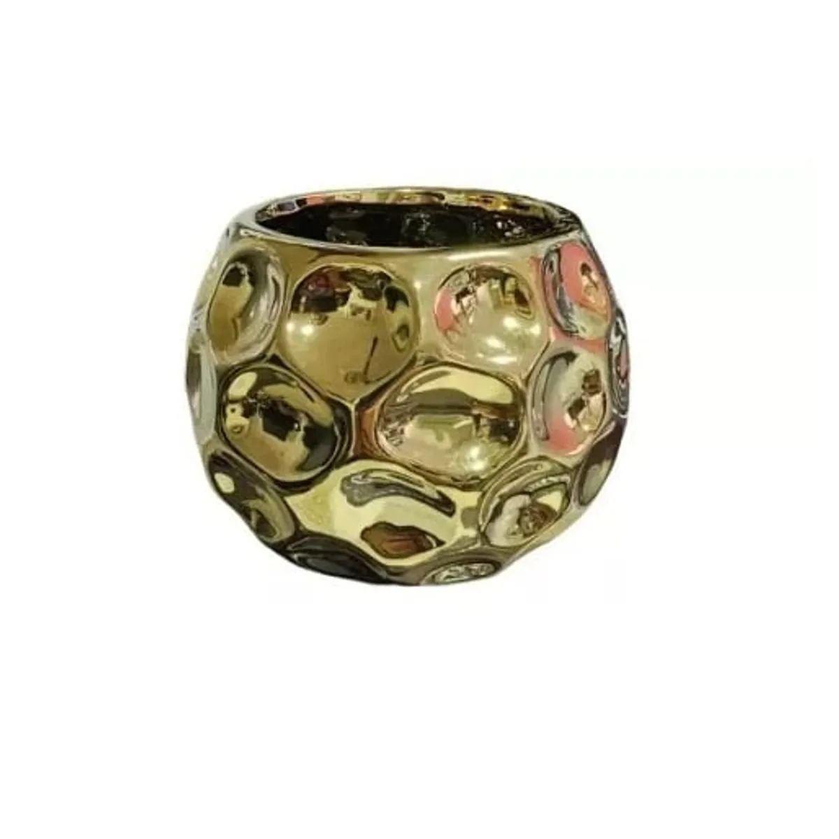 GENERICO - Florero Dorado Deco Hogar Redondo