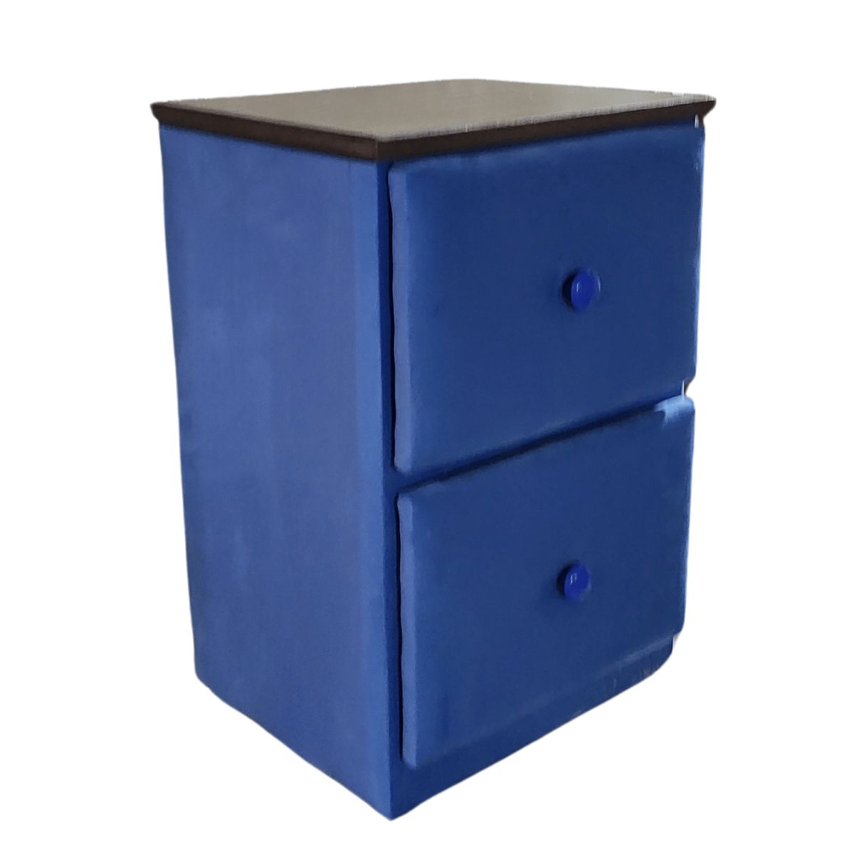 GENERICO - Veladores Doble Cajón Azul Felpa Muebles Rimar.