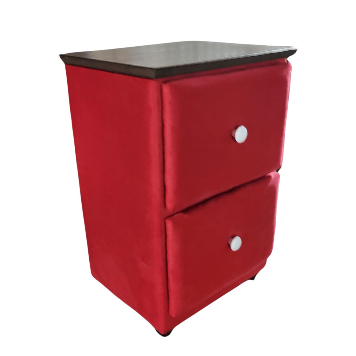 GENERICO - Veladores Doble Cajón Rojo Felpa Muebles Rimar