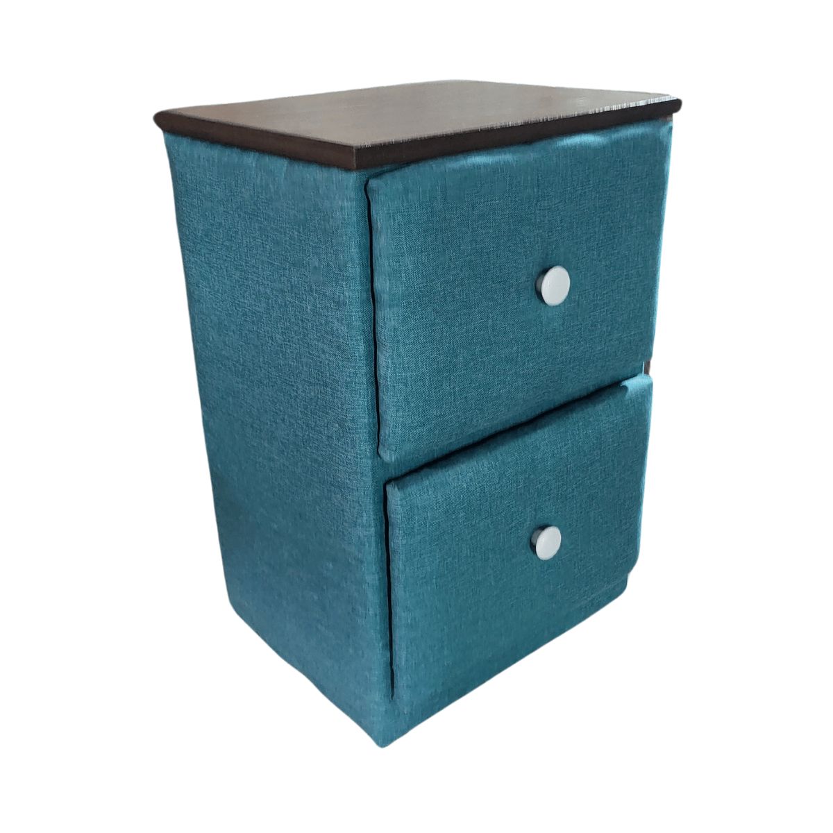 Veladores Doble Cajón Turquesa Lino Muebles Rimar, marca GENERICO - Foto 2