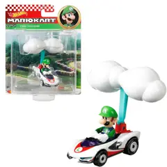 MATTEL - Hot Wheels MarioKart Luigi Con Planeador De Nubes