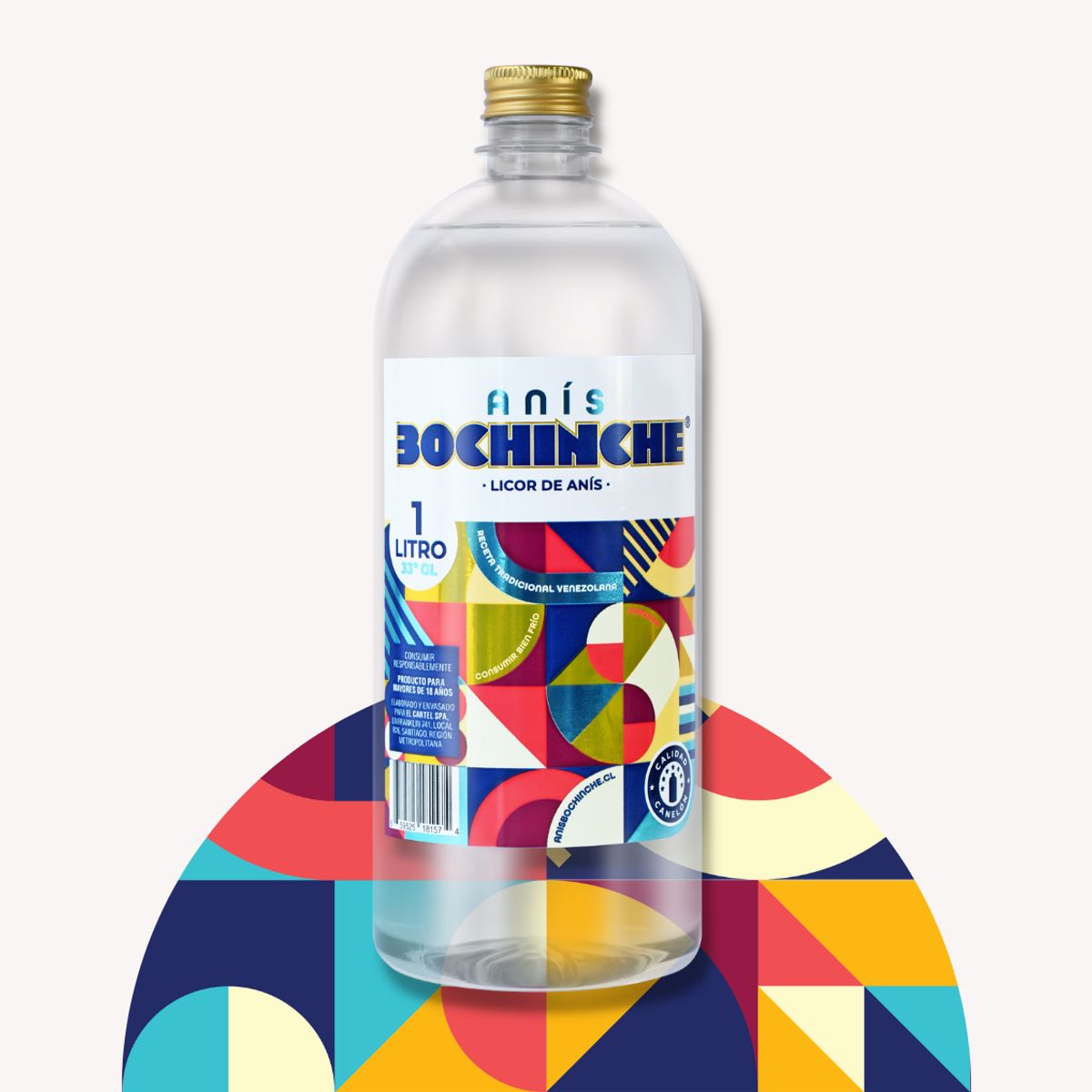 ANIS BOCHINCHE - Anís Bochinche. Envase de 1 Litro. 9 veces destilado.