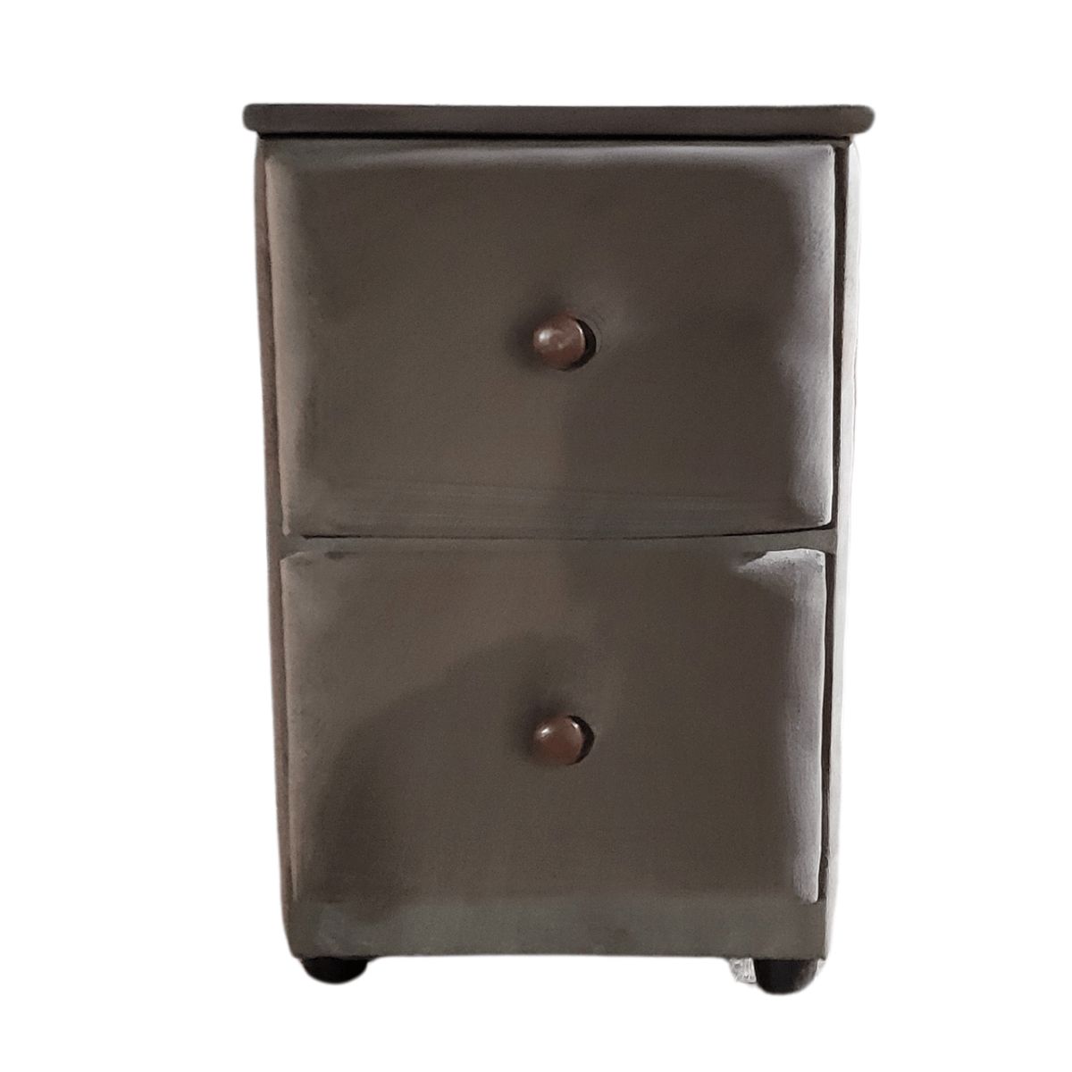 GENERICO - Veladores Doble Cajón Chocolate Felpa Muebles Rimar