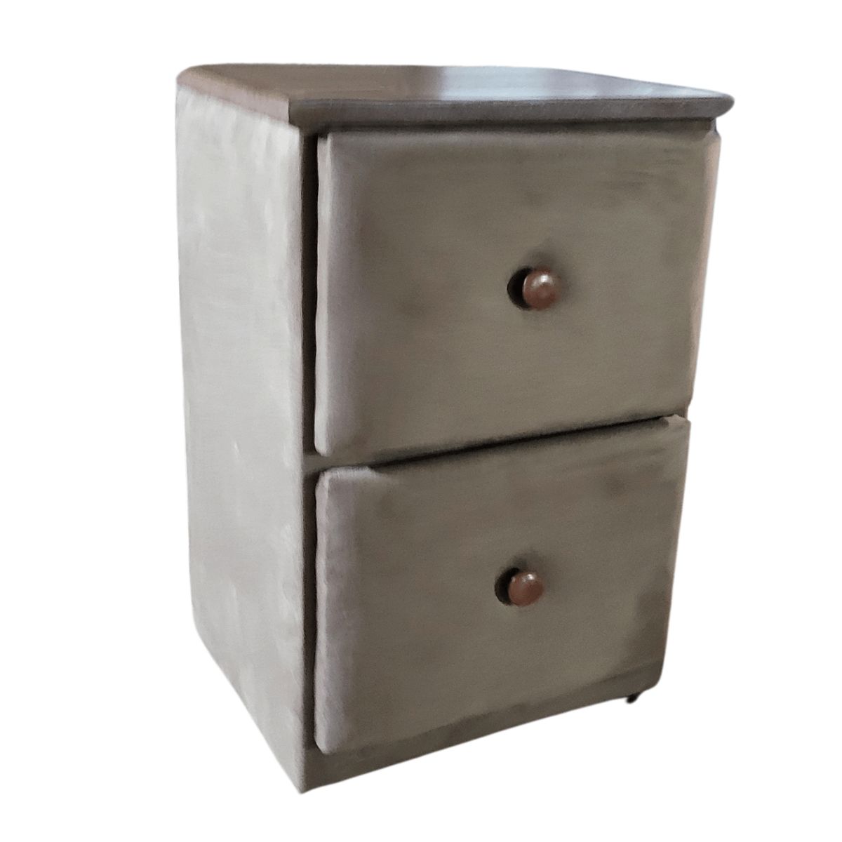 GENERICO - Veladores Doble Cajón Chocolate Felpa Muebles Rimar