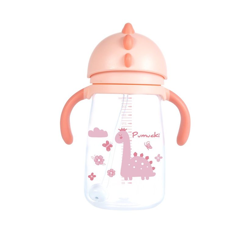 PUMUCKI - Vaso con Bombilla Antiderrame Rosado Pumucki