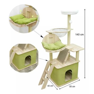 Imagen 2 del producto Torre Rascador Casa Torre Animales Para Gatos 140cm