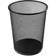 GENERICO - Basurero De Malla Metálica Redondo Negro De Oficina L