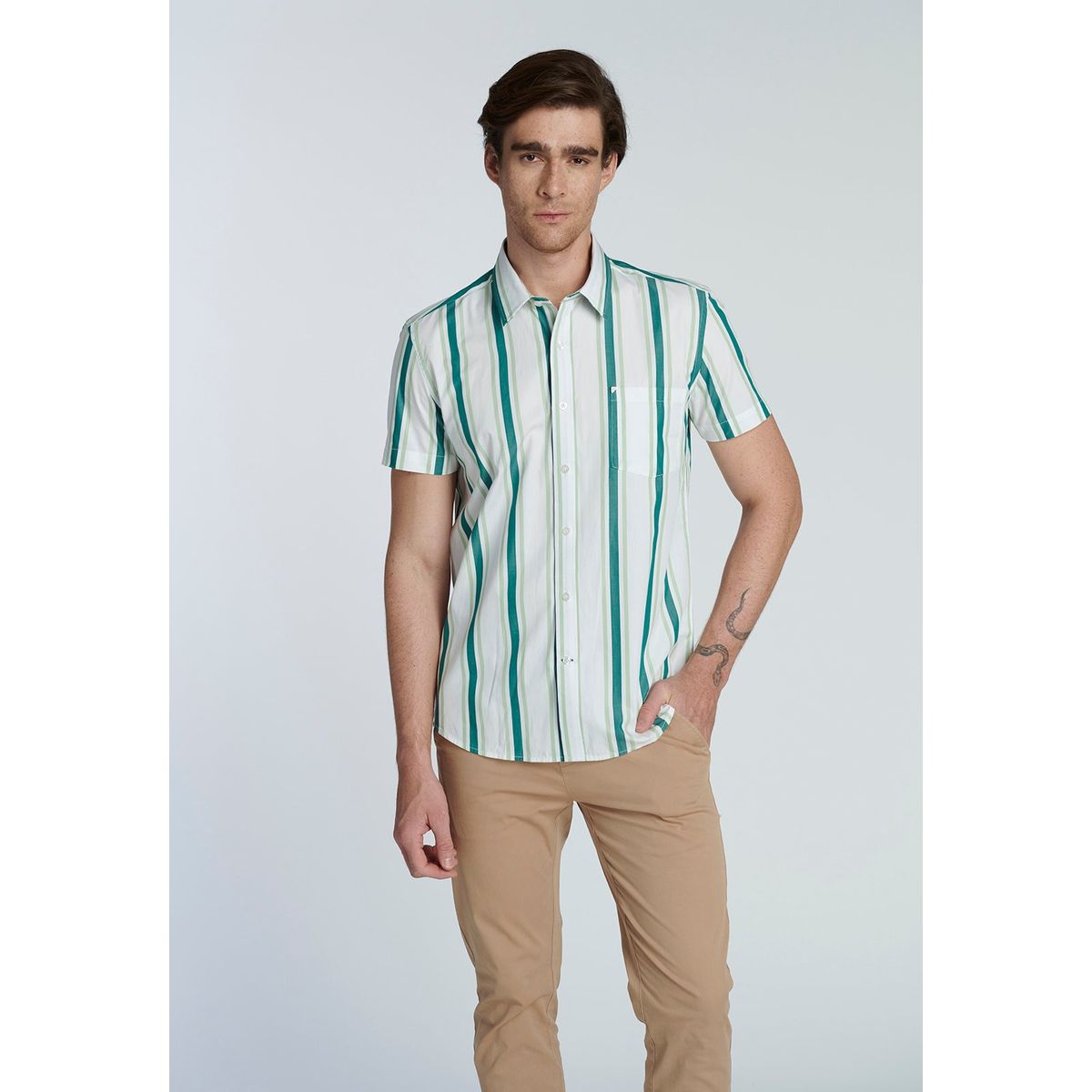 NEW MAN - Camisa Hunting Azul New Man