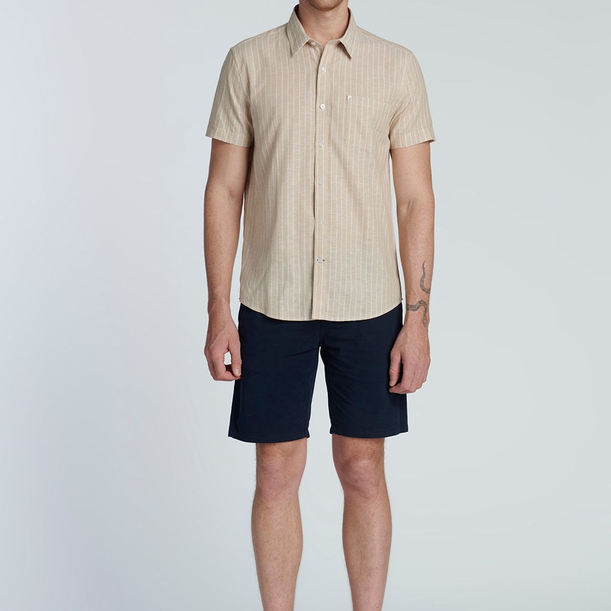 NEW MAN - Camisa Porto Beige New Man