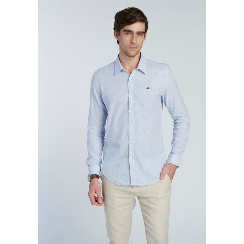 NEW MAN - Camisa Viena Azul New Man