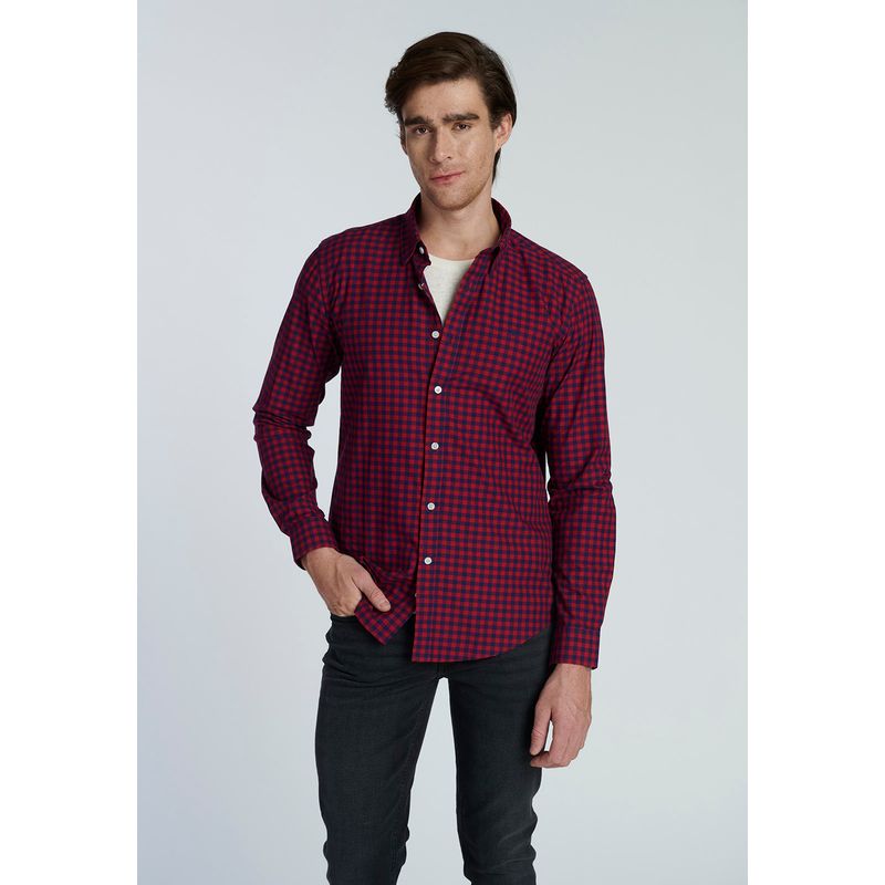 NEW MAN - Camisa Arezzo Rojo New Man