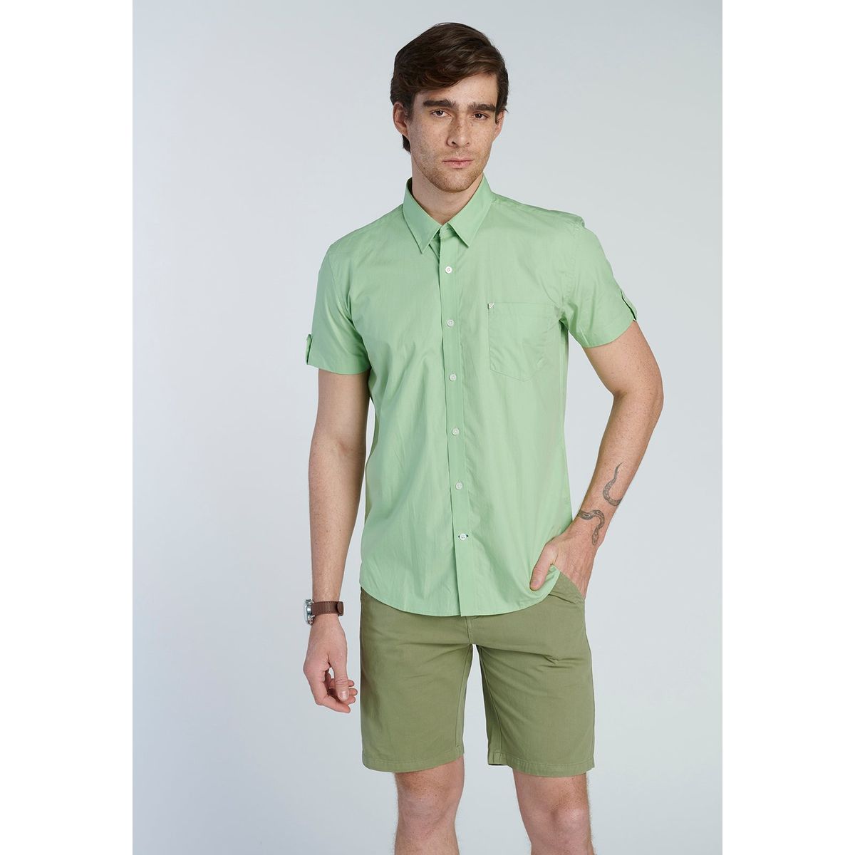 NEW MAN - Camisa Aylesbury Verde New Man