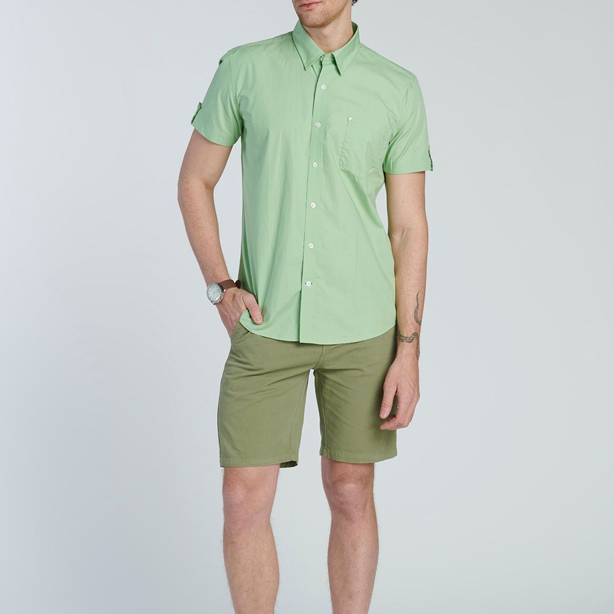 NEW MAN - Camisa Aylesbury Verde New Man