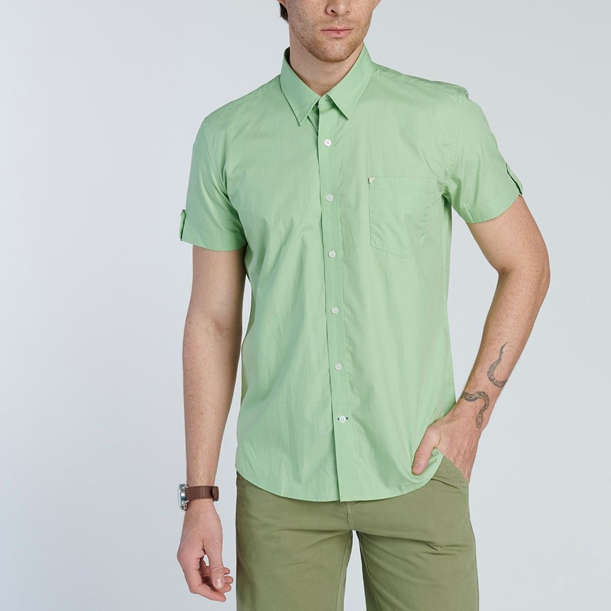 NEW MAN - Camisa Aylesbury Verde New Man