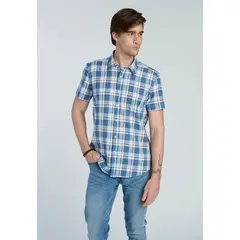 NEW MAN - Camisa Burdeos Azul