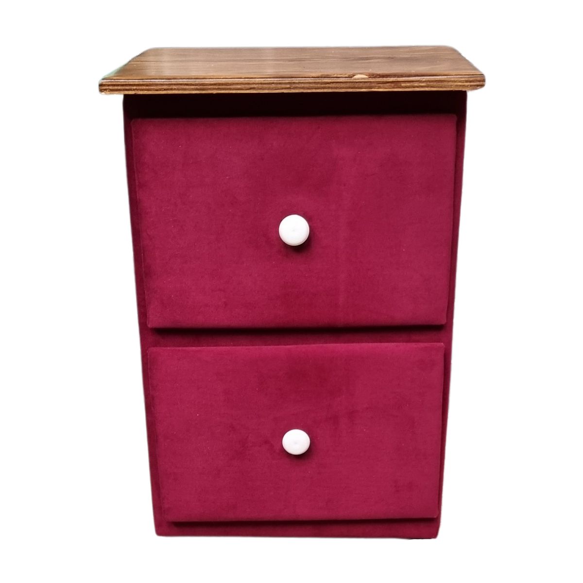 GENERICO - Veladores Doble Cajón Burdeo Felpa Muebles Rimar