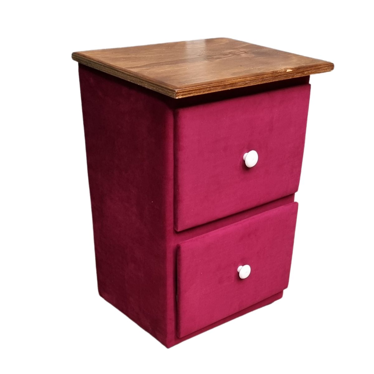 GENERICO - Veladores Doble Cajón Burdeo Felpa Muebles Rimar