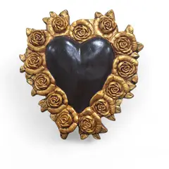 DECOMONDO - Corazón Negro y Rosas Doradas