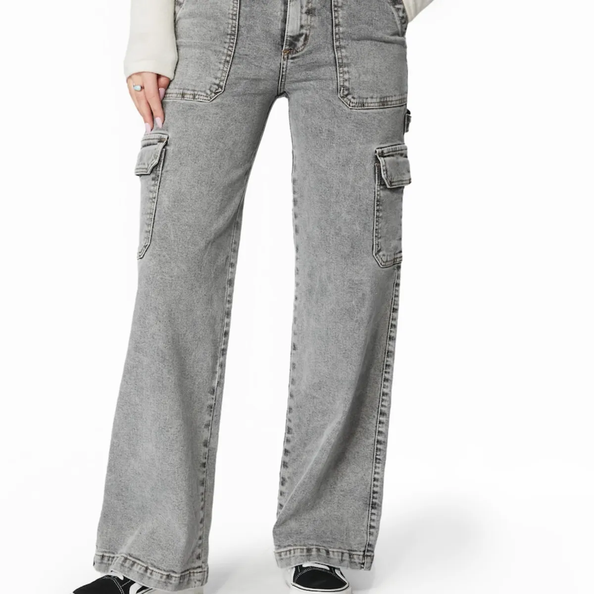 EFESIS - JEANS MUJER NAOS PALAZZO CARGO - Gris